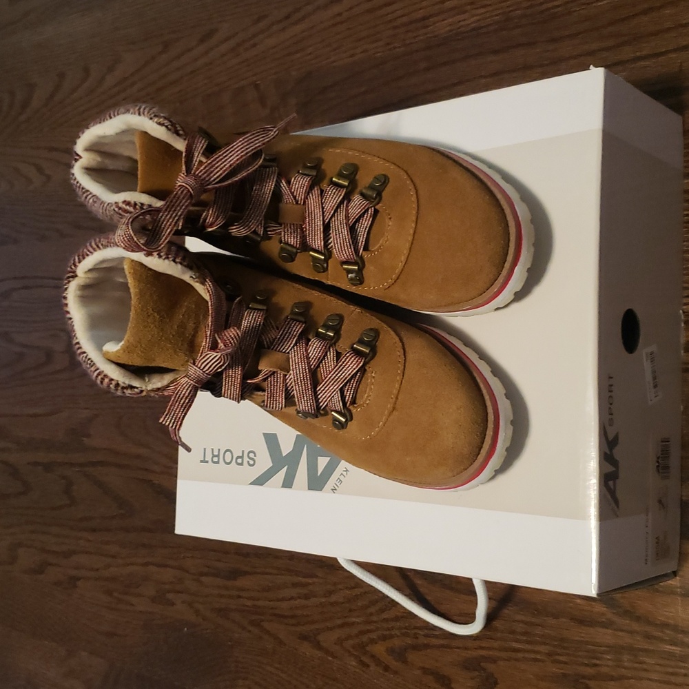 Women's Anne Klein Sport Boots Willpower, Cognac, size 6.5